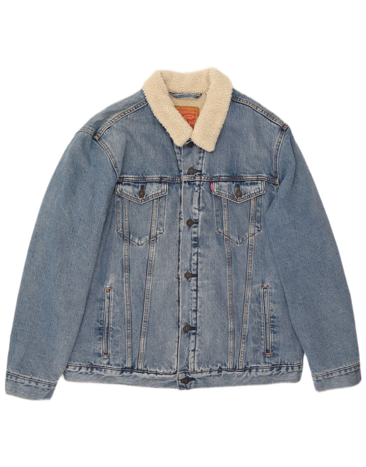 Levi's Herre Sherpa Denimjakke UK 44 2XL Blå Bomuld