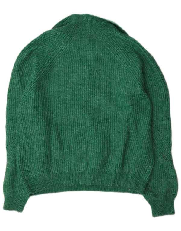 Marks & Spencer Dame sweater med lynlås i halsen UK 14 Medium Grøn Akryl