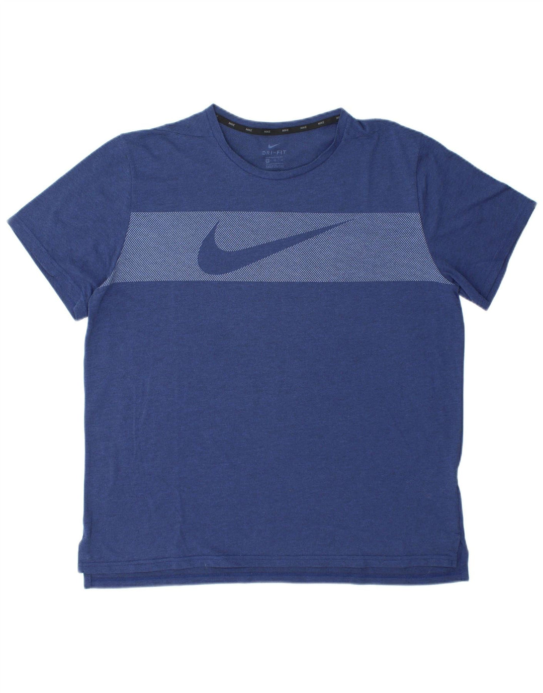 Nike herre Dri Fit grafisk T-shirt top XL marineblå polyester