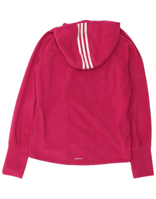 Adidas Dame Climawarm Fleecejakke med hætte UK 14 Medium Pink Geometric