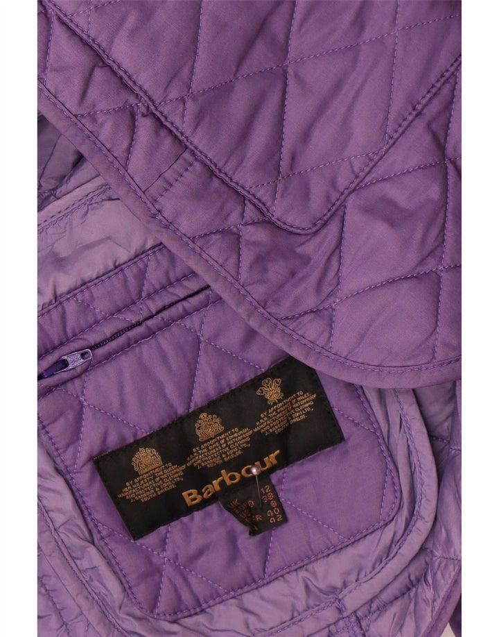 Barbour Quiltet jakke til kvinder UK 12 Medium Lilla Polyester