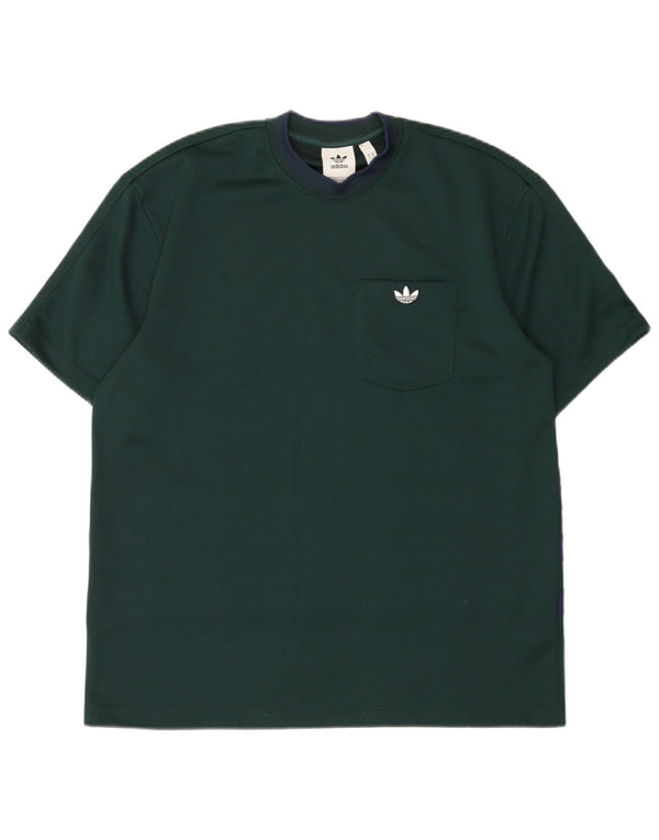 Adidas T-shirt top mellemgrøn polyester til mænd