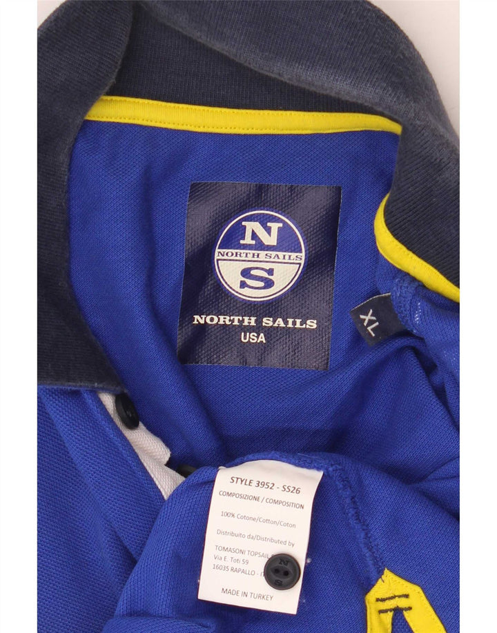 North Sails Herre Grafisk Polo Shirt XL Blå Bomuld