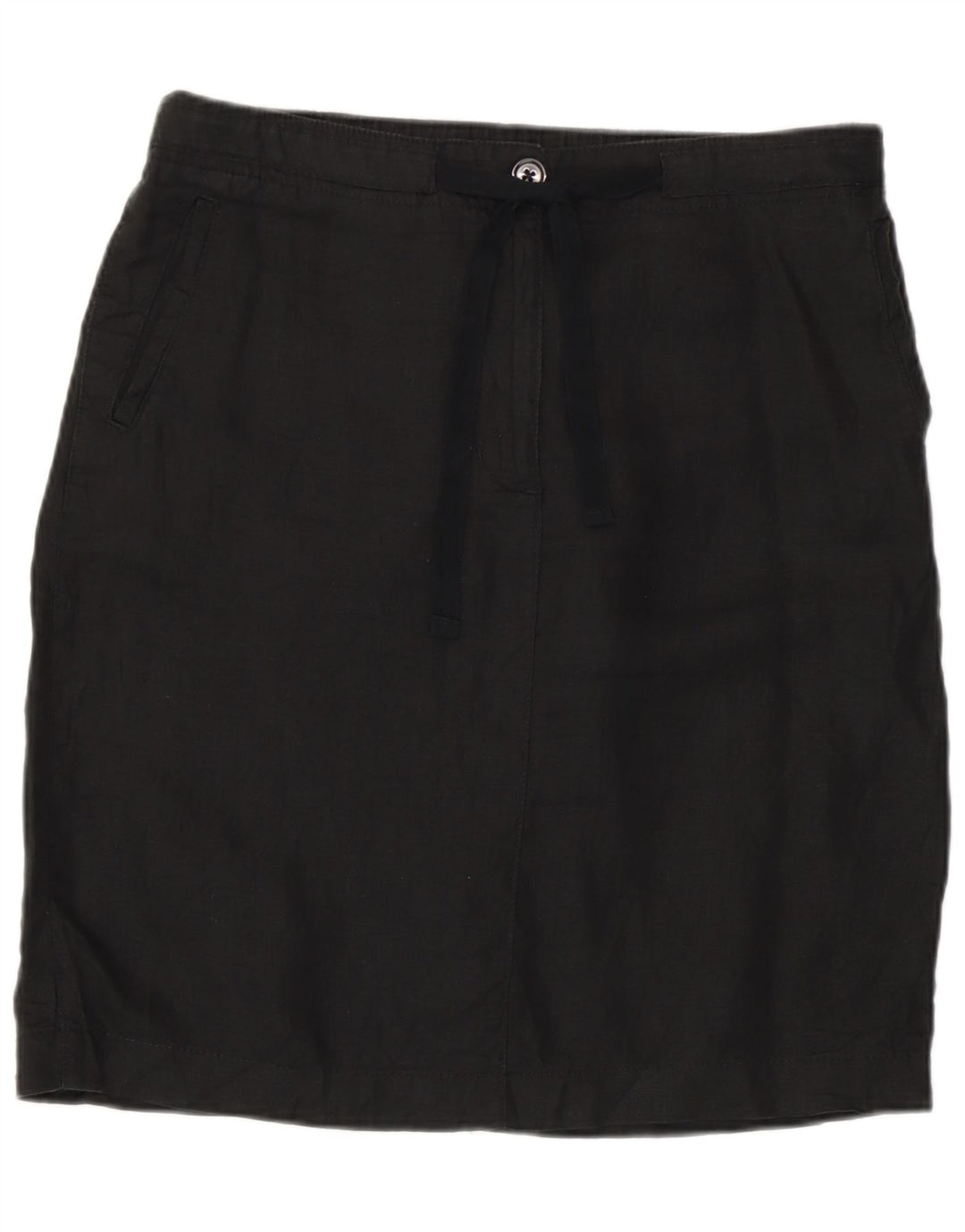 Marks & Spencer lige nederdel til kvinder UK 12 Medium W32 sort linned