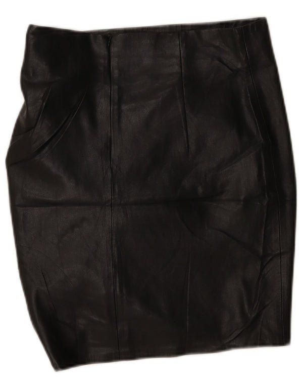 Zara Womens imiteret læder blyantnederdel Small W26 Black