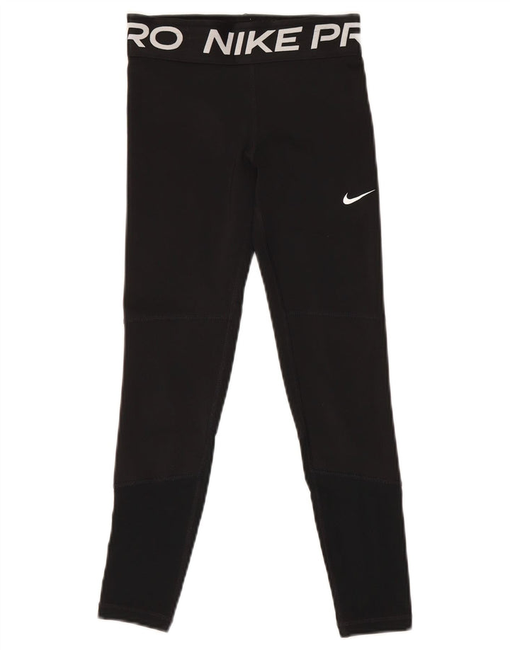 Nike piger Dri Fit grafiske leggings 9-10 år lille sort polyester
