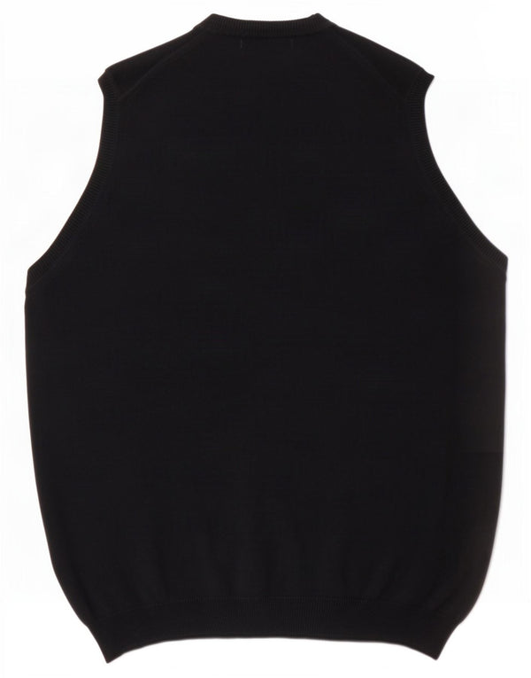 Zara Mens Vest Tank Top XL Black Cotton