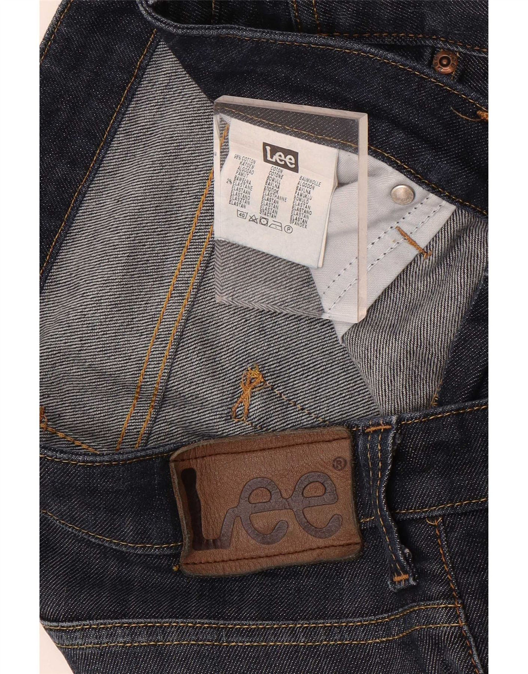 Lee Mens Powell Slim Jeans W34 L34 Marineblå Bomuld