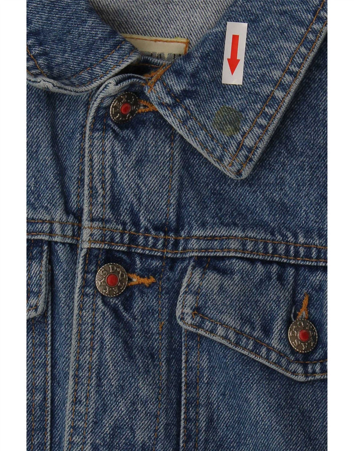 Fly Time Womens Crop Kortærmet denimjakke IT 42 Medium Blue Cotton