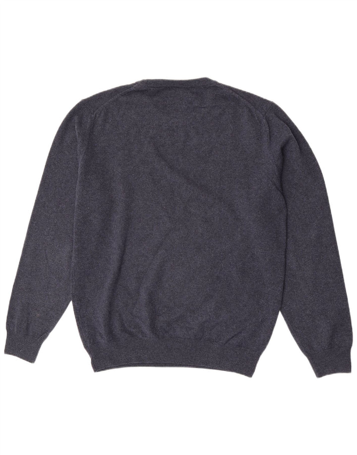 Gant Herre Crew Neck trøje Sweater Stor marineblå lammeuld