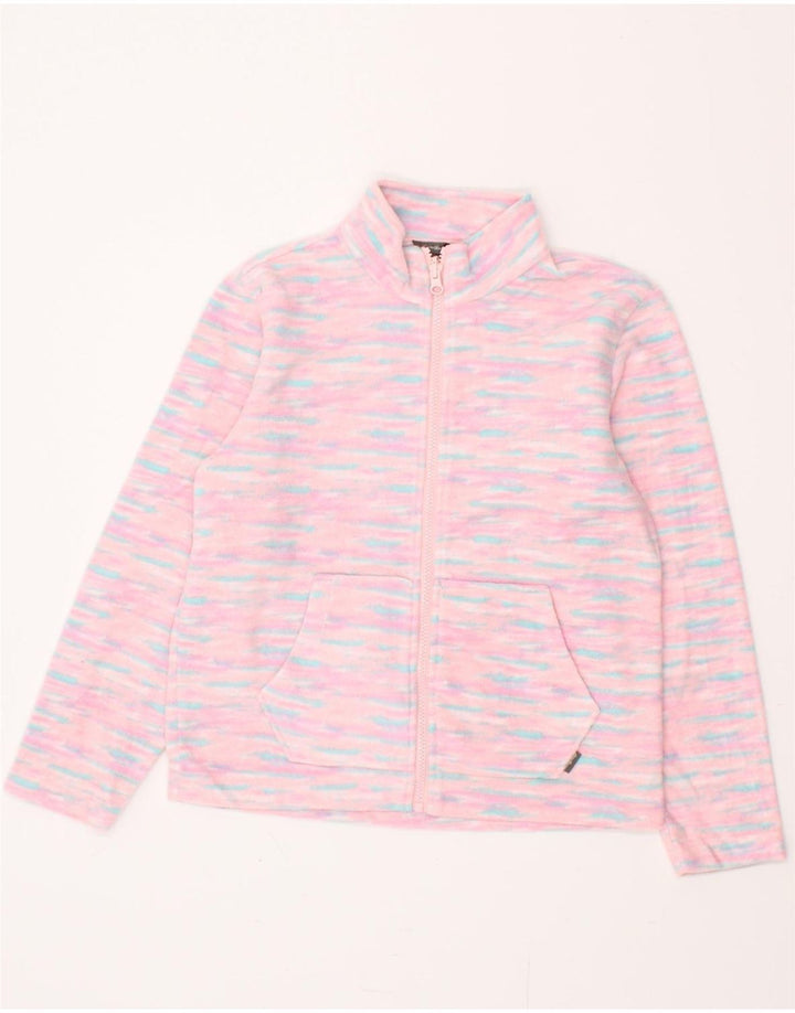 EDDIE BAUER Girls Fleece Jacket 10-11 Years Medium Pink Striped Polyester Vintage Eddie Bauer and Second-Hand Eddie Bauer from Messina Hembry 
