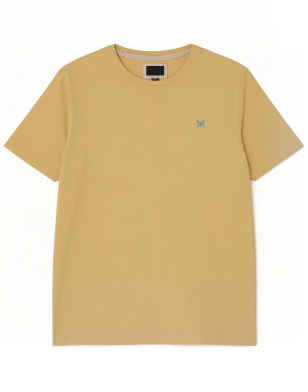 Crew Clothing Herre T-Shirt Top Stor Gul Bomuld