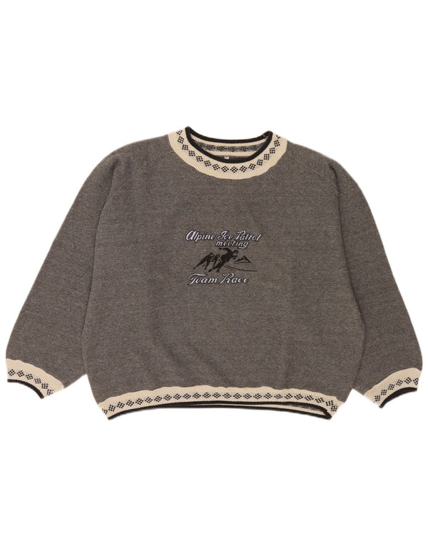 Meeting Womens Oversized Crop Sweatshirt Jumper UK 16 Large Grey