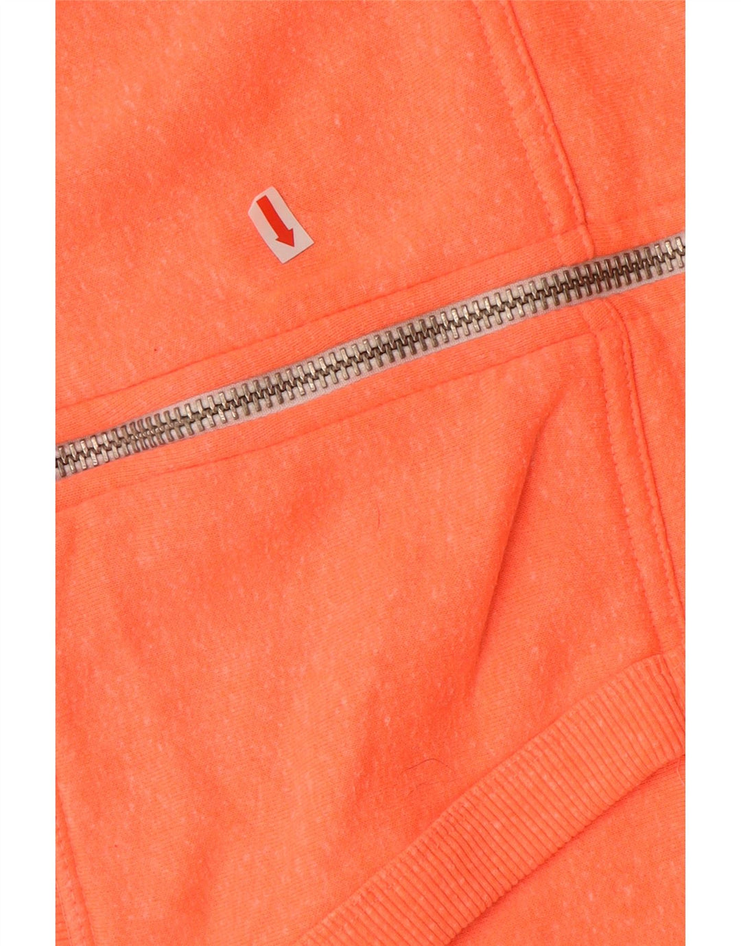 SUPERDRY Dame grafisk hættetrøje med lynlås UK 10 Small Orange Bomuld