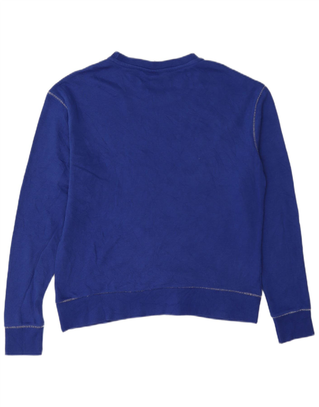 Champion Dame Grafisk Oversized Sweatshirt Jumper UK 10 Small Blue Cotton