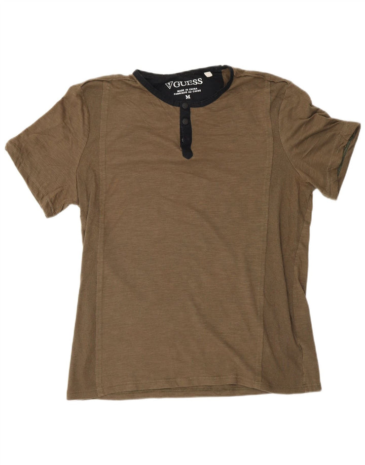 Guess Herre T-Shirt Top Medium Khaki Bomuld