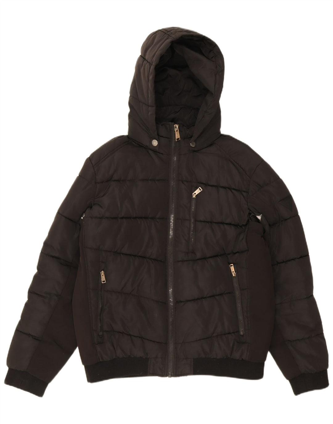 Guess Herre hættepolstret jakke UK 42 XL Sort Polyester