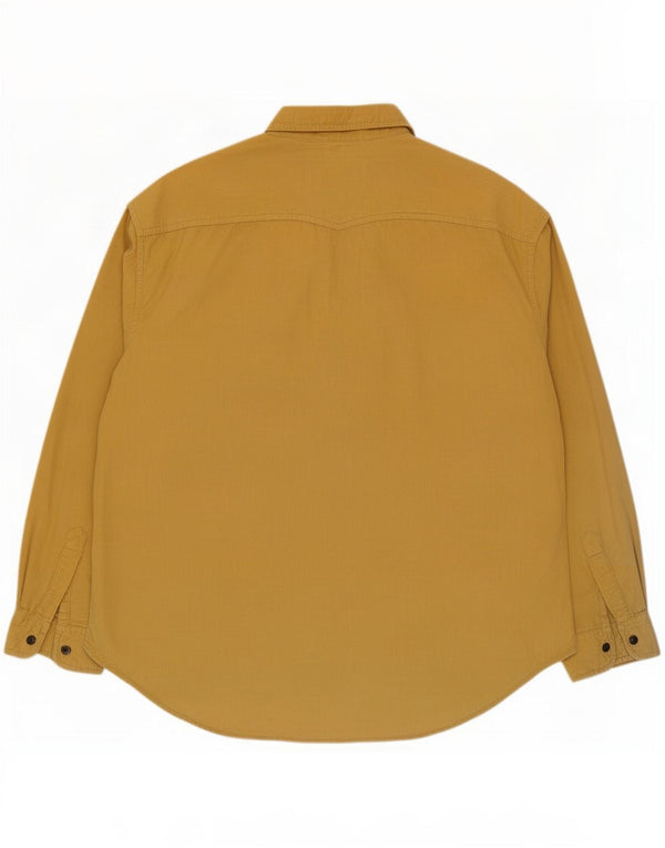 J&P Brothers Herre Corduroy skjorte 2XL gul bomuld