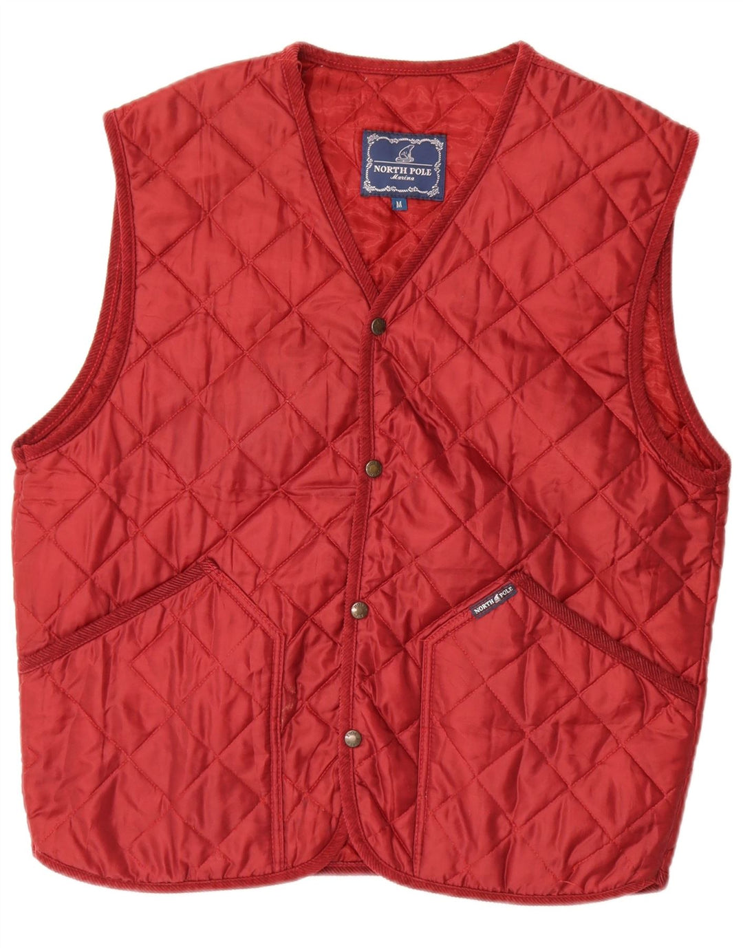 North Pole Herre Quiltet Gilet UK 38 Medium Rød Nylon