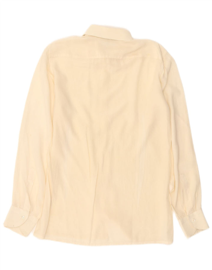 Pancaldi & B Herreskjorte str. 39 15 1/2 Medium Off White Silke