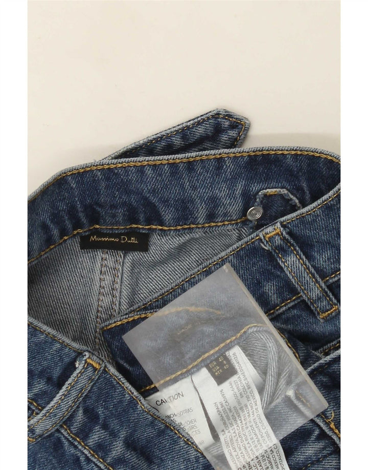 Massimo Dutti Dame Jeans med brede ben EU 40 Medium W30 L30 Blå Bomuld