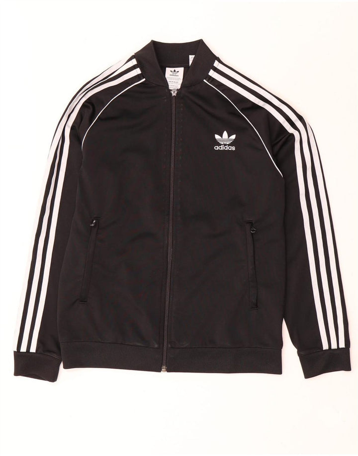 Adidas Drenge Træningsdragt Topjakke 12-13 År Sort Polyester