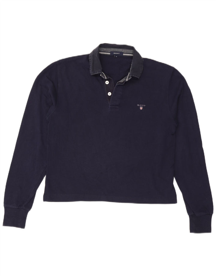 GANT Oversized langærmet poloskjorte til kvinder UK 14 Medium Navy Blue