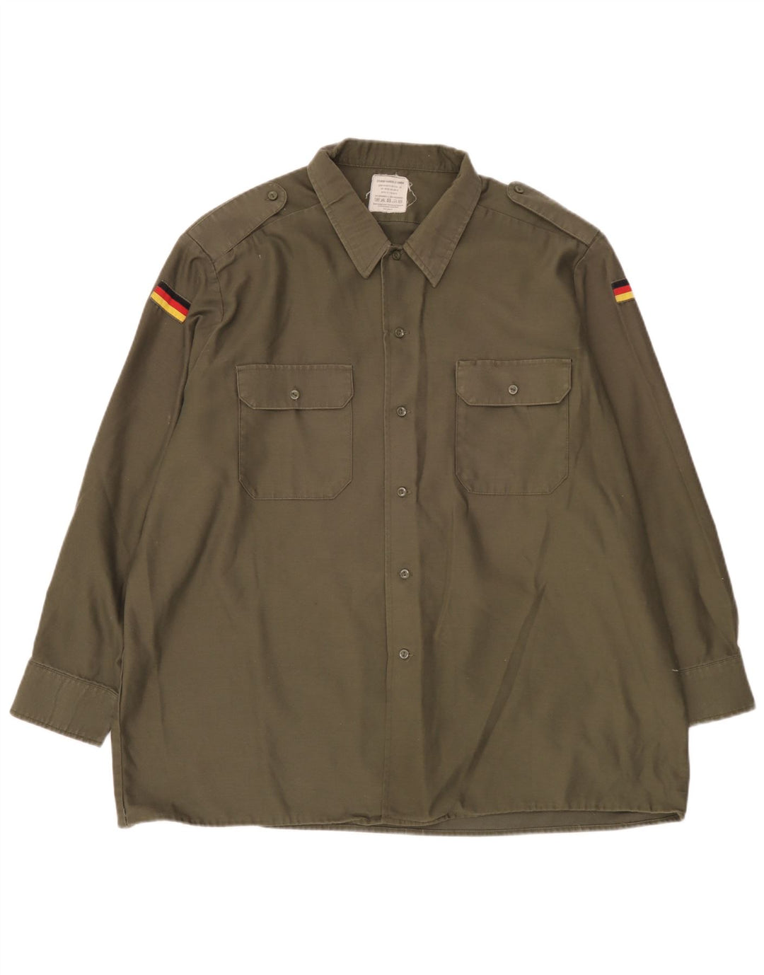 Vintage herre militærskjorte 2XL Khaki Bomuld