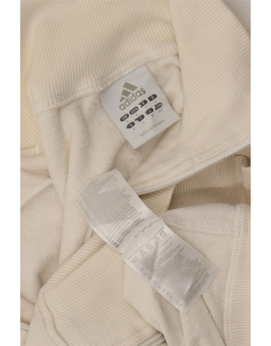 ADIDAS Womens Crop træningsdragt topjakke UK 10 Small White Bomuld