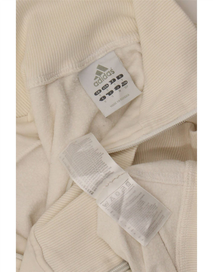 ADIDAS Womens Crop træningsdragt topjakke UK 10 Small White Bomuld