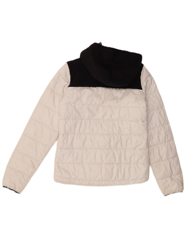 The North Face Polstret hættejakke til kvinder UK 10 Small White Colourblock