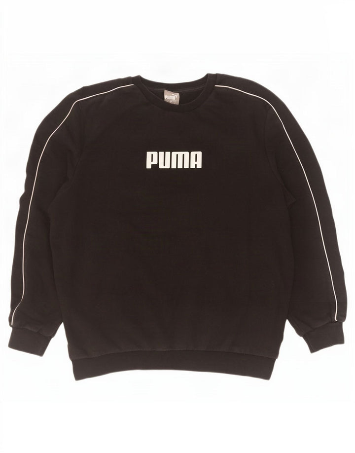 Puma Herre Grafisk Sweatshirt Jumper Stor Sort Bomuld