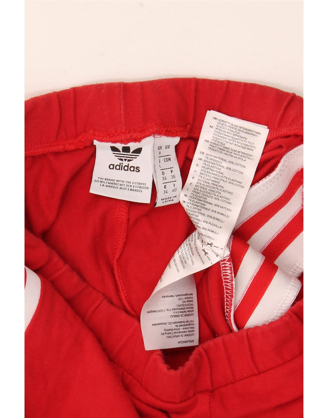 Adidas Dame Grafiske Leggings UK 8 Small Red Bomuld