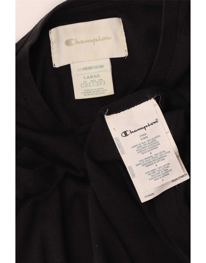 Champion Herre T-Shirt Top Stor Sort Bomuld
