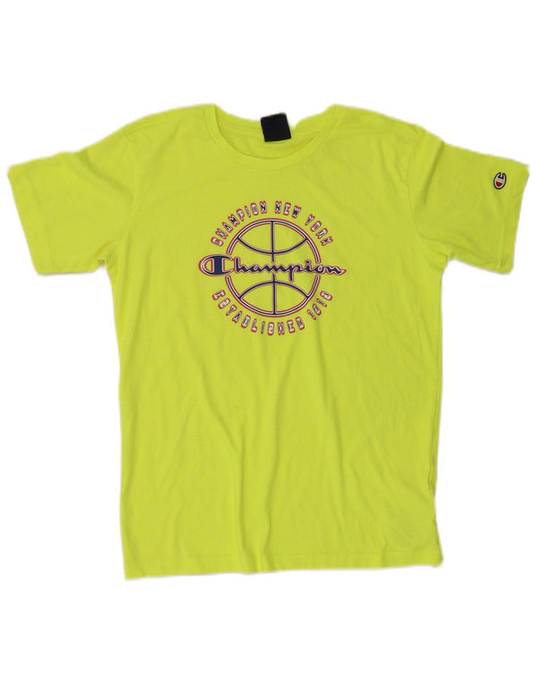 Champion Boys Grafisk T-Shirt Top 13-14 år XL Grøn Bomuld
