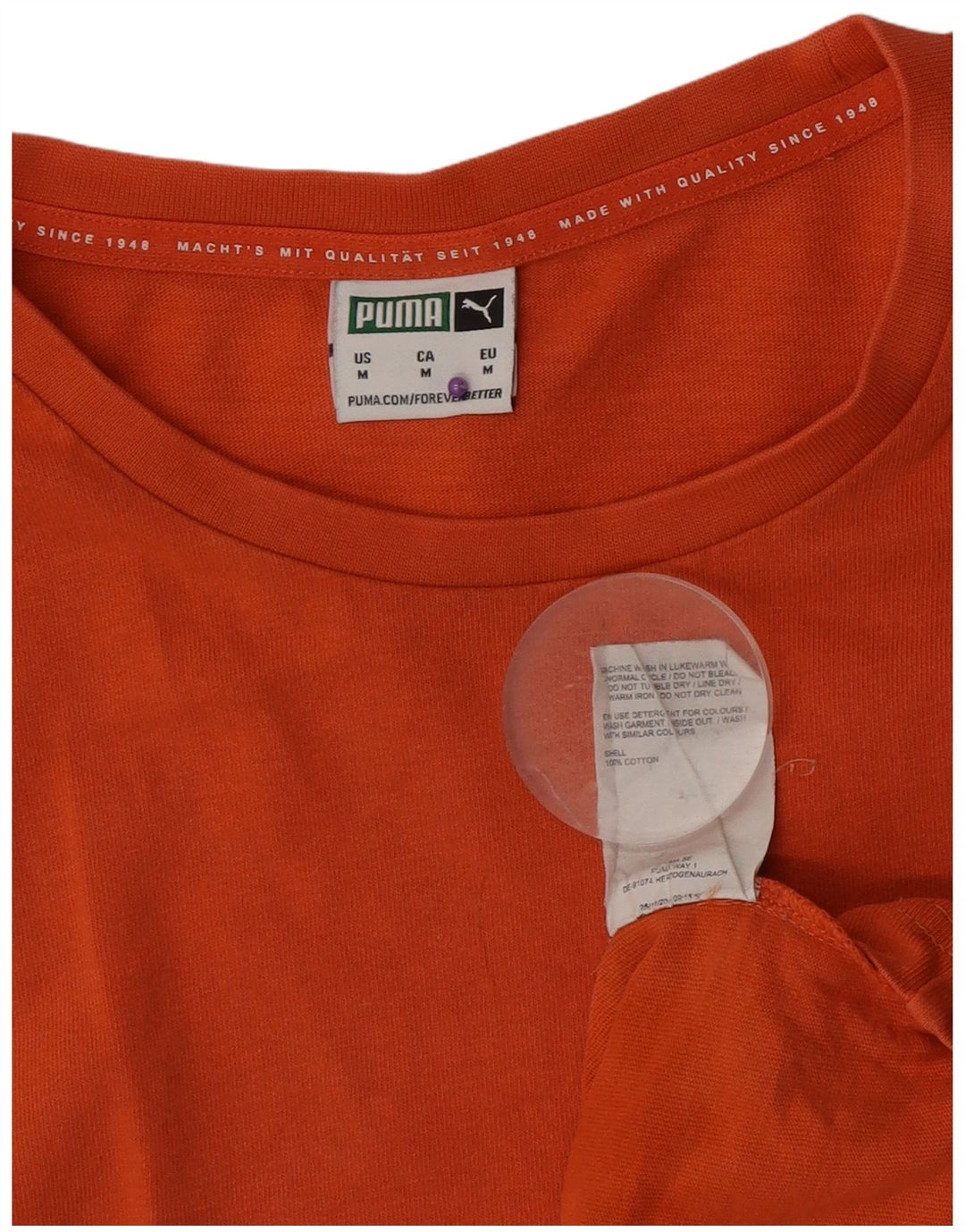 Puma Herre T-Shirt Top Medium Orange Bomuld