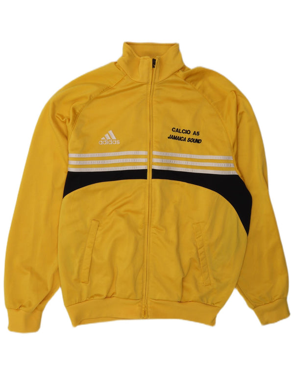 Adidas Mens Graphic Tracksuit Top Jacket UK 44/46 Large Yellow Colourblock