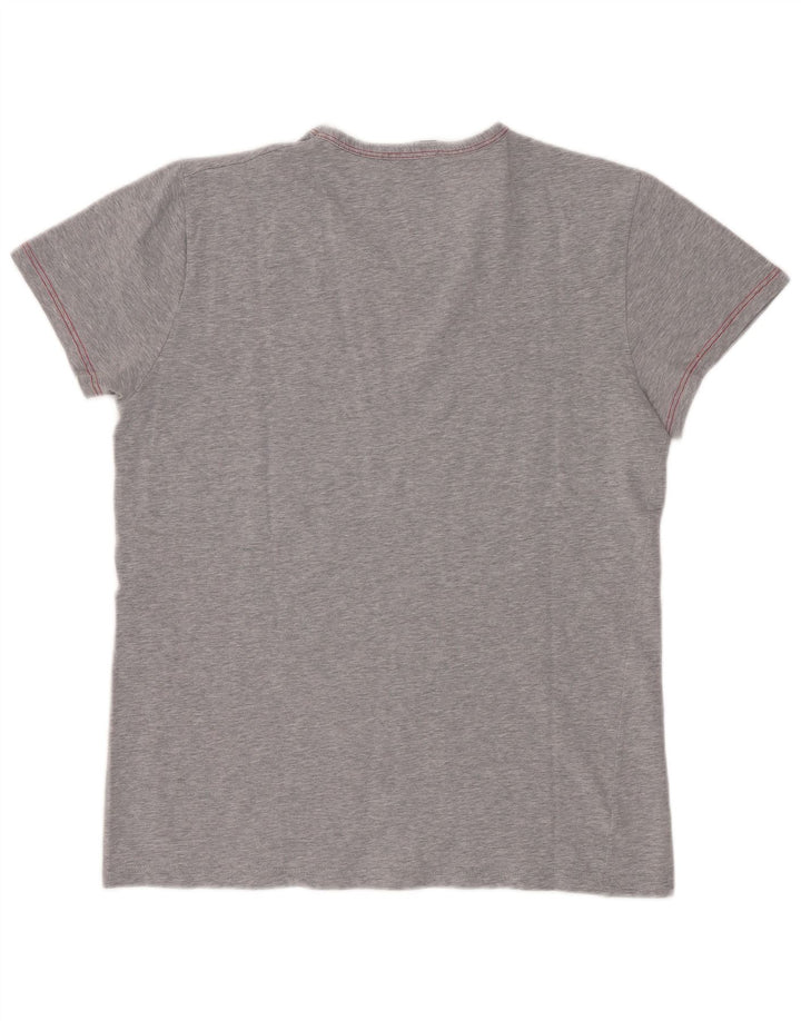 Lotto Dame T-Shirt Top UK 12 Medium Grå Bomuld