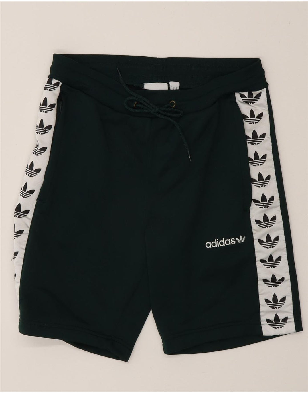 Adidas Graphic Sports Shorts til mænd Small Green Colourblock Polyester