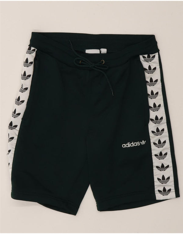 Adidas Graphic Sports Shorts til mænd Small Green Colourblock Polyester