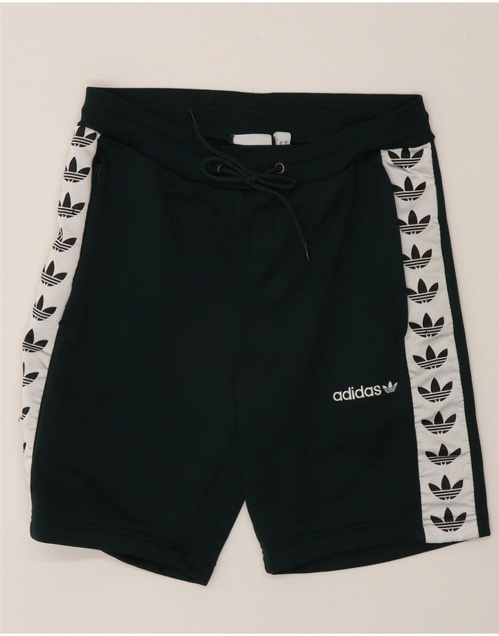 Adidas Graphic Sports Shorts til mænd Small Green Colourblock Polyester