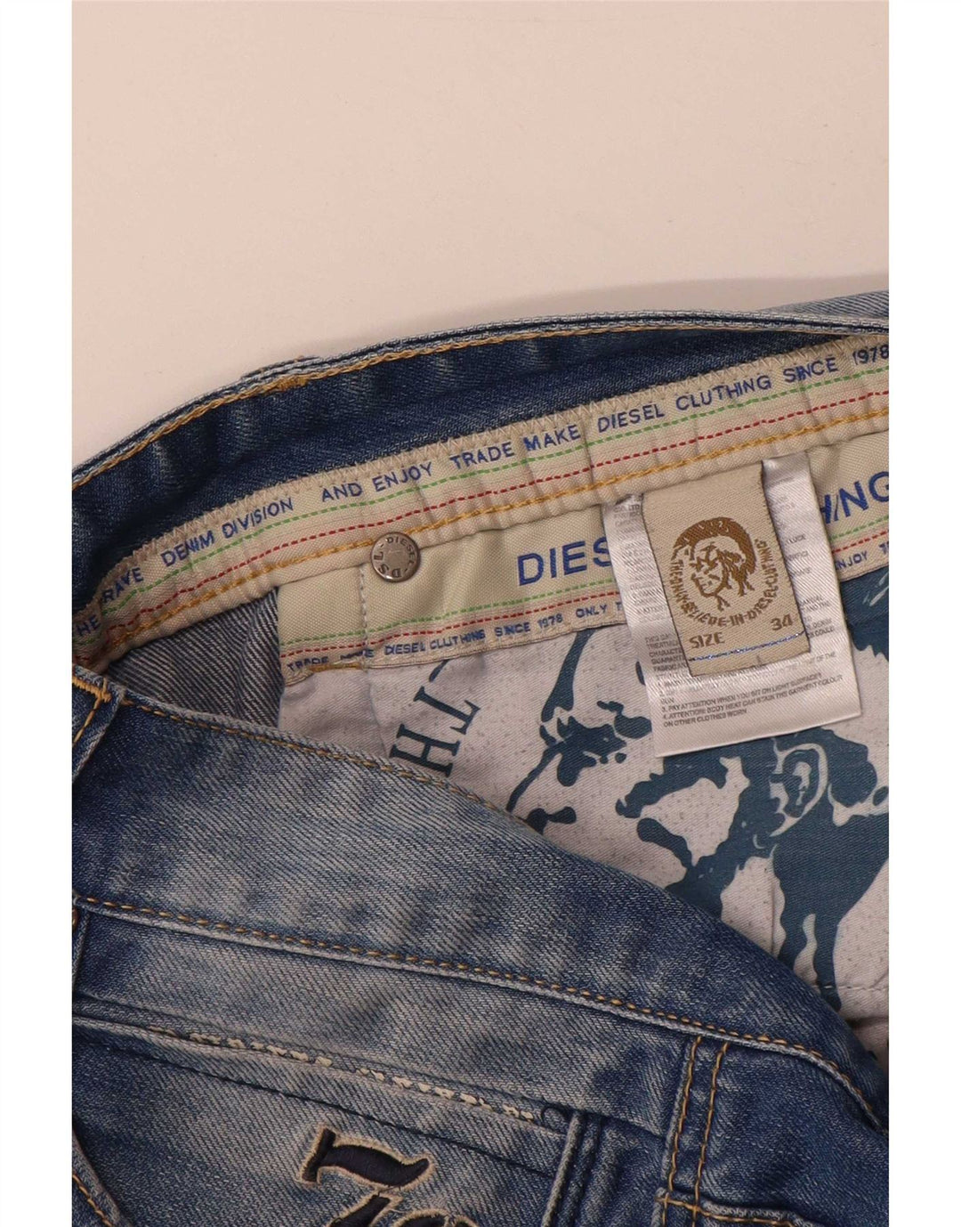 Diesel Straight Jeans til mænd W34 L32 Blå