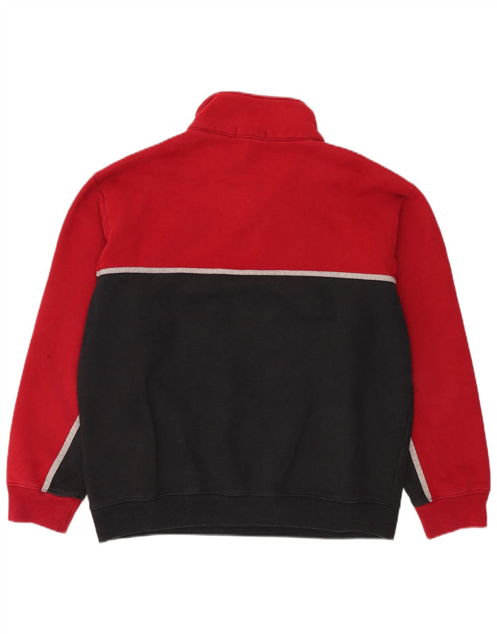 NAUTICA Mens Graphic Zip Neck Sweatshirt Jumper Large Black Colourblock