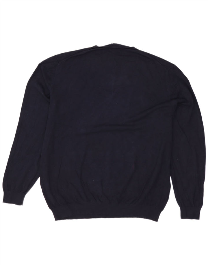ZARA Herre V-hals sweater 2XL marineblå viskose