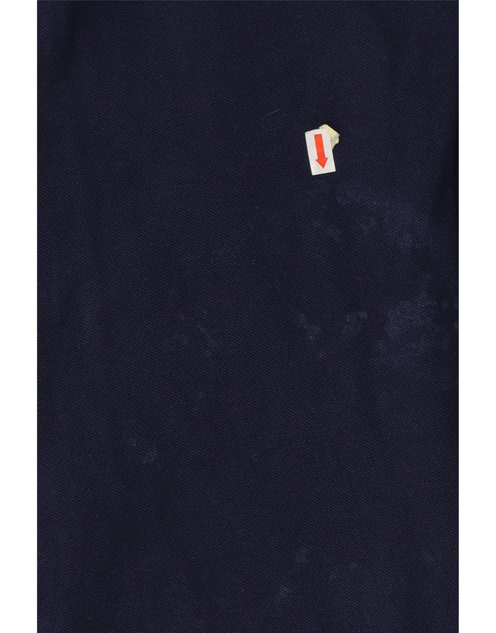 RALPH LAUREN Langærmet poloskjorte til kvinder UK 12 Mellem marineblå bomuld