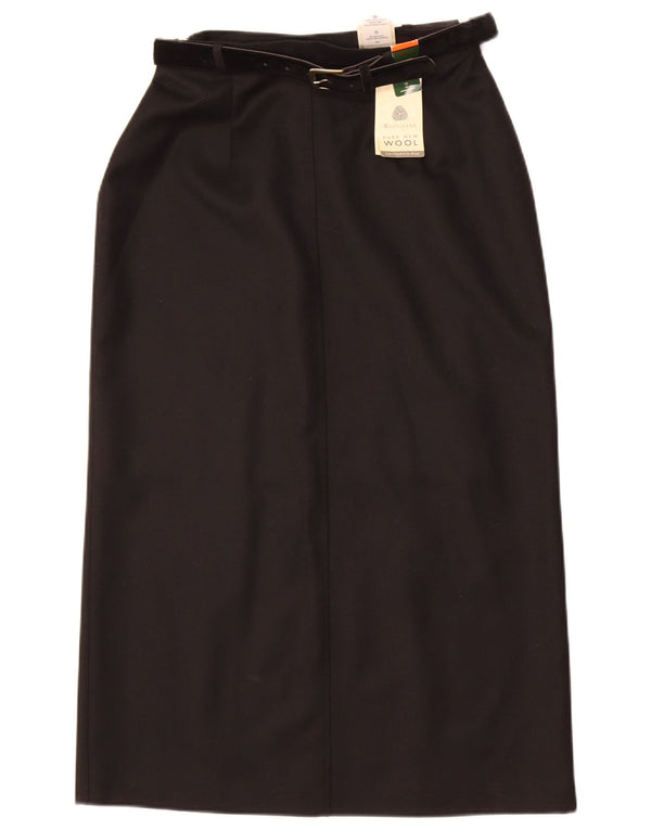 St. Bernard Midi-nederdel til kvinder US 12 Large W30 Black Wool