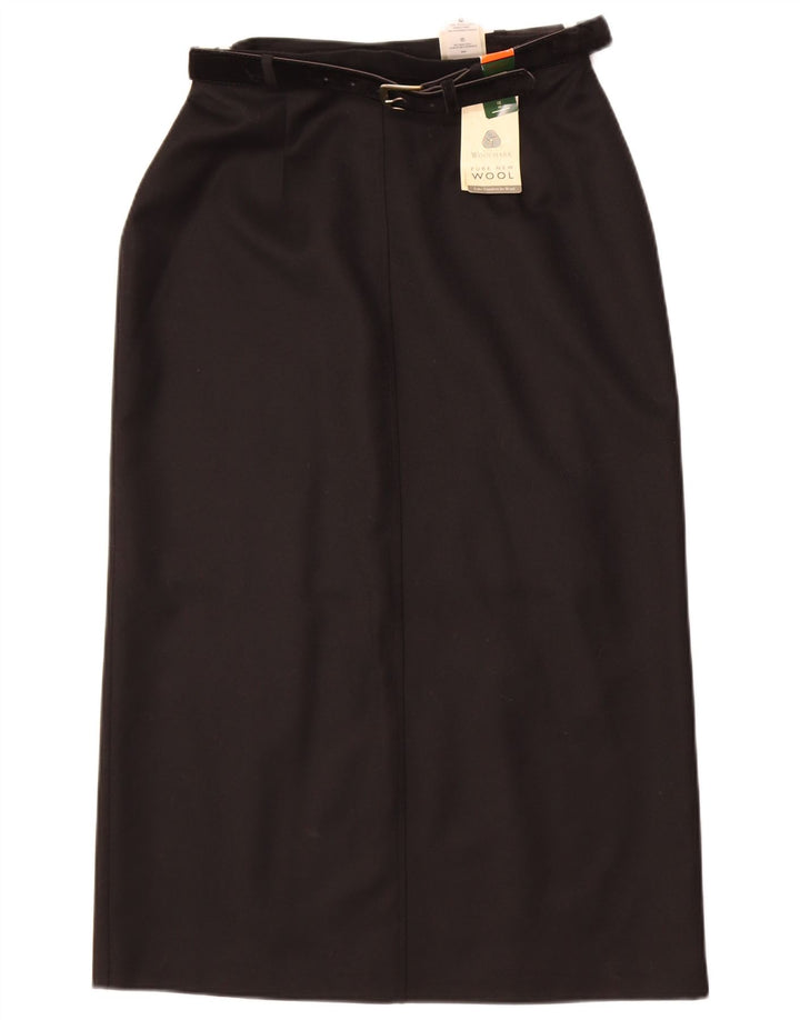 St. Bernard Midi-nederdel til kvinder US 12 Large W30 Black Wool