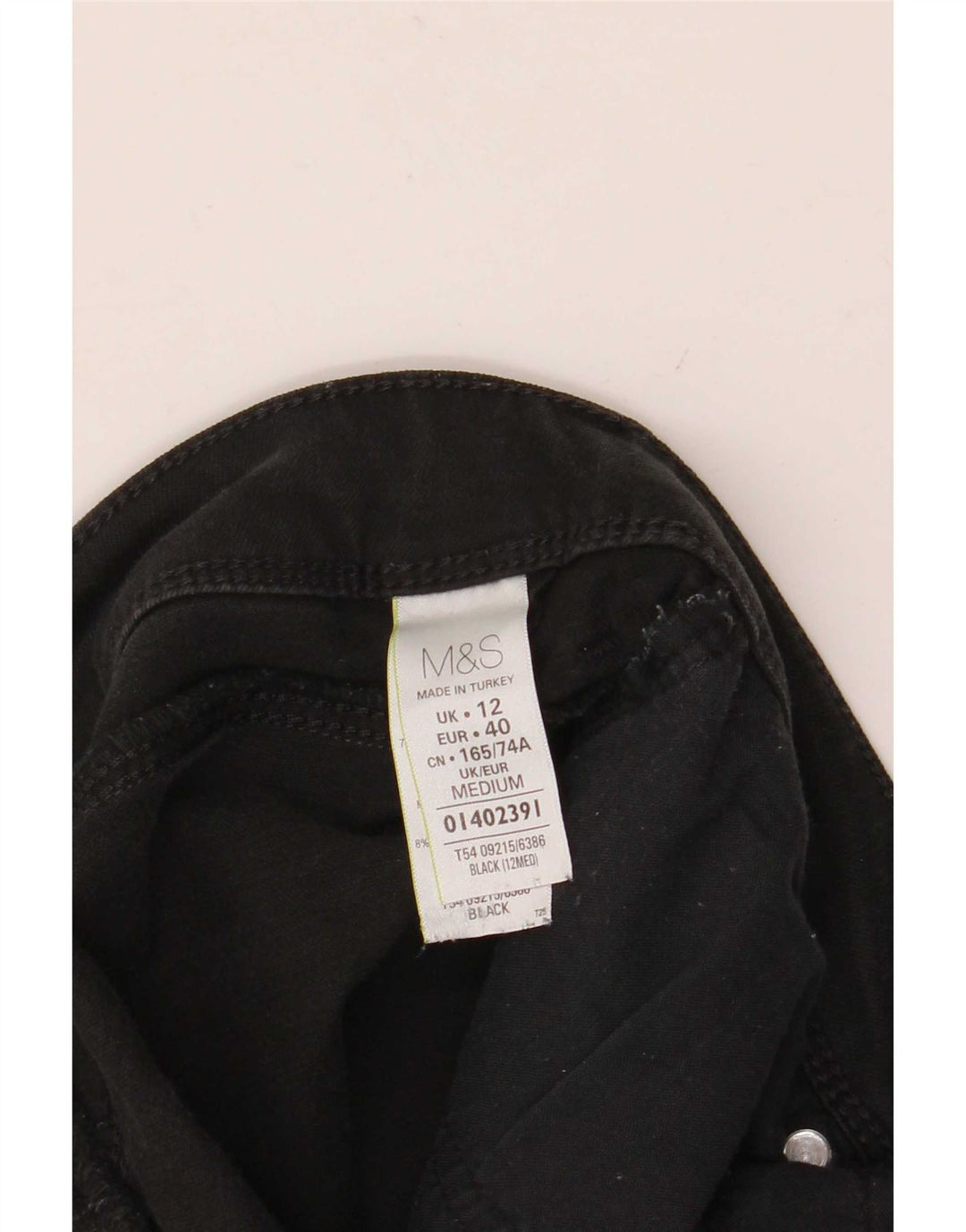 Marks & Spencer Dame Skinny Jeans UK 12 Medium W30 L26 Sort