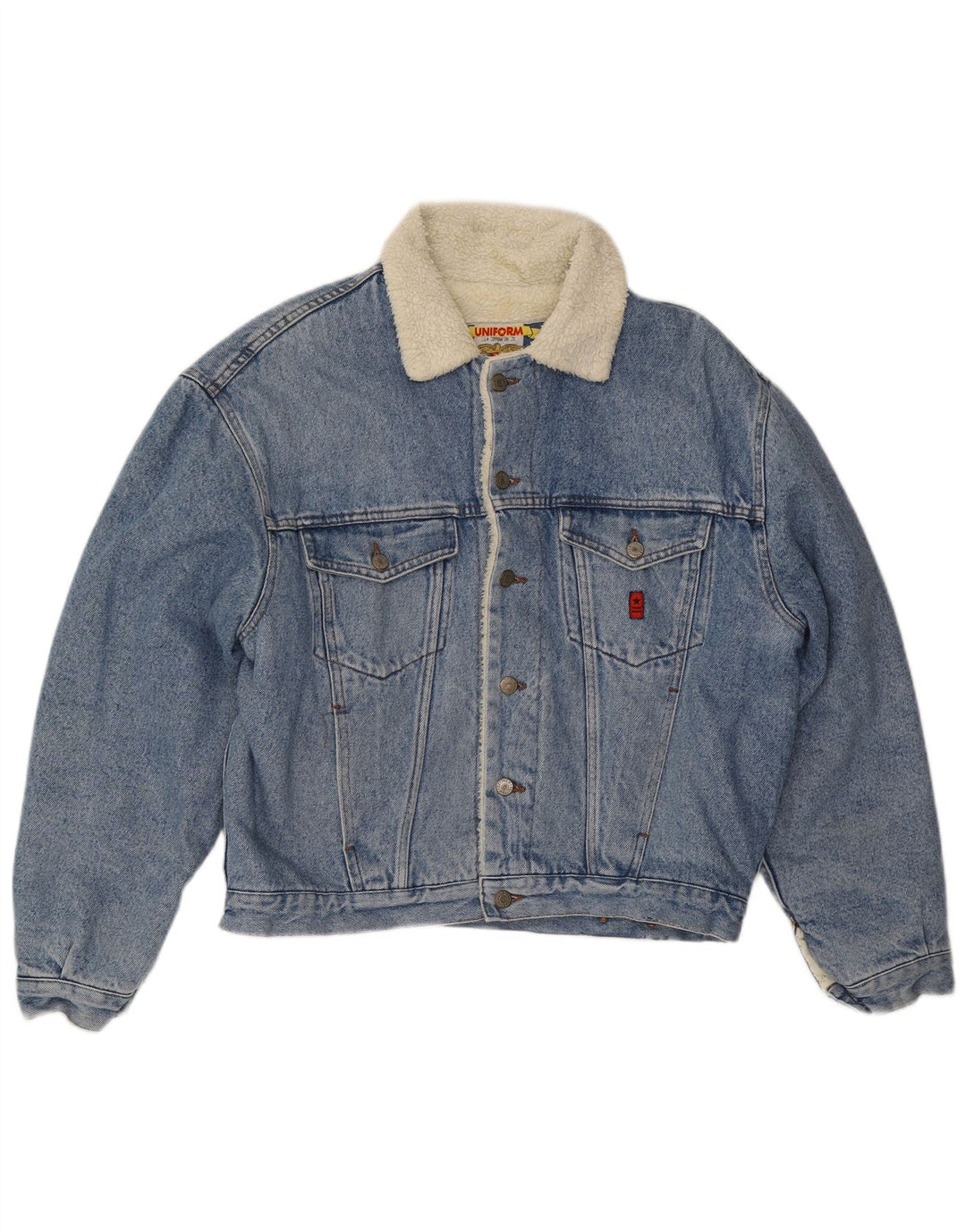 Uniform Herre Sherpa Loose Fit denimjakke UK 38 Medium Blue