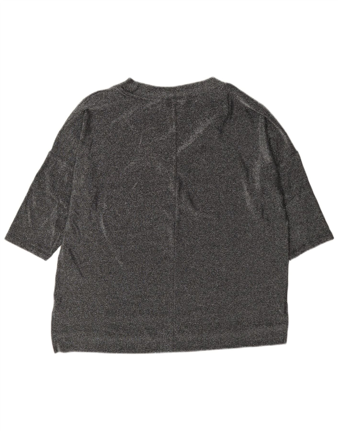 Marks & Spencer Dame Oversized Top 3/4 ærmer UK 12 Medium Sølv Flecked